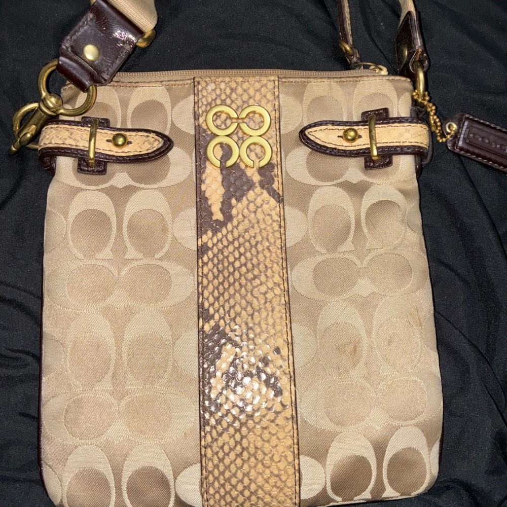 Coach Tan and Brown Crossbody Bag - Picture 2 of 8